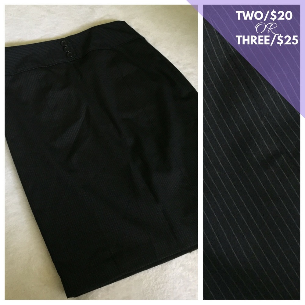 The Limited Navy Pinstripe Skirt